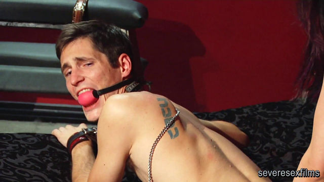 More rough strap-on pegging for Tony from cruel Mistress Cybill Troy